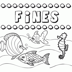 Desenhos do nome Fines para imprimir e colorir com as crianças