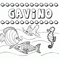 Desenhos do nome Gavino para imprimir e colorir com as crianças