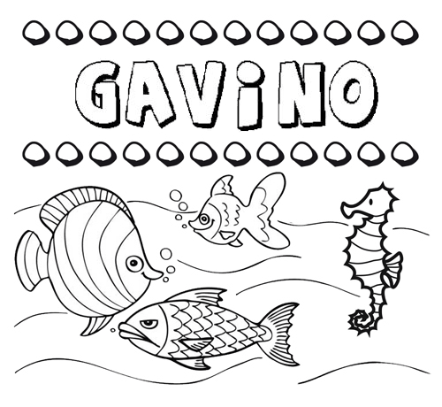 Desenhos do nome Gavino para imprimir e colorir com as crianças