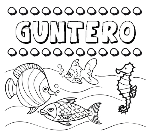 Desenhos do nome Guntero para imprimir e colorir com as crianças