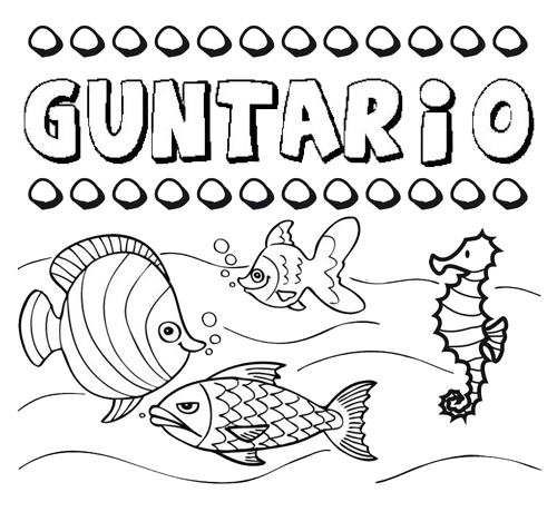 Desenhos do nome Guntario para imprimir e colorir com as crianças