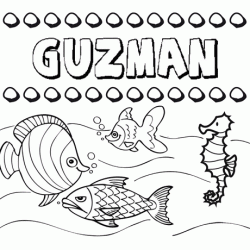 Desenhos do nome Guzmán para imprimir e colorir com as crianças