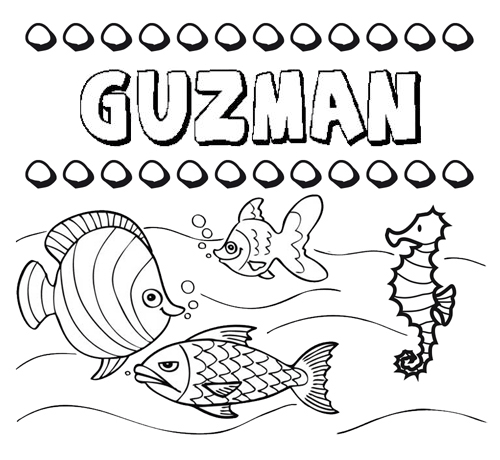 Desenhos do nome Guzmán para imprimir e colorir com as crianças