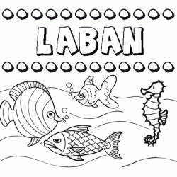 Desenhos do nome Labán para imprimir e colorir com as crianças