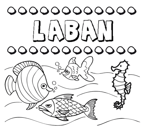 Desenhos do nome Labán para imprimir e colorir com as crianças