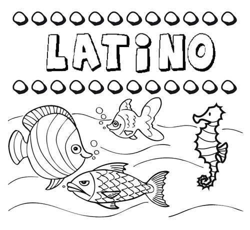 Desenhos do nome Latino para imprimir e colorir com as crianças