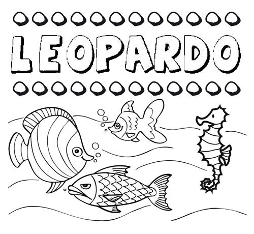 Desenhos do nome Leopardo para imprimir e colorir com as crianças