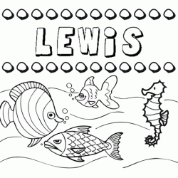 Desenhos do nome Lewis para imprimir e colorir com as crianças