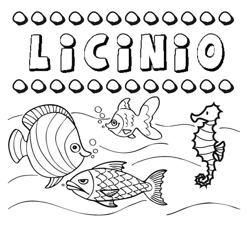Desenhos do nome Licinio para imprimir e colorir com as crianças