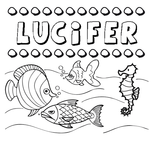 Desenhos do nome Lucifer para imprimir e colorir com as crianças