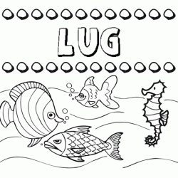 Desenhos do nome Lug para imprimir e colorir com as crianças