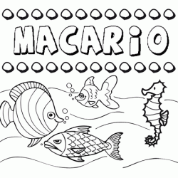 Desenhos do nome Macario para imprimir e colorir com as crianças
