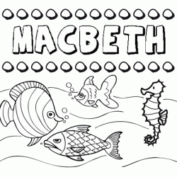 Desenhos do nome Macbeth para imprimir e colorir com as crianças