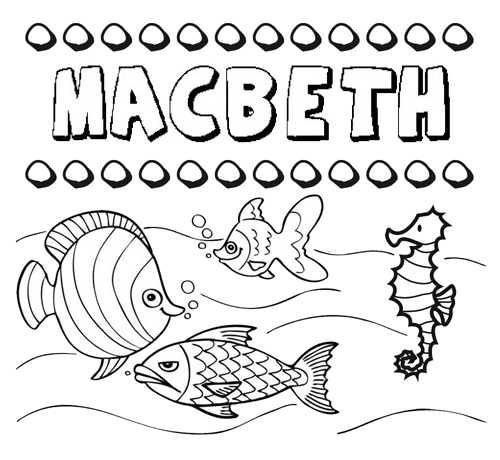 Desenhos do nome Macbeth para imprimir e colorir com as crianças