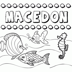 Desenhos do nome Macedón para imprimir e colorir com as crianças