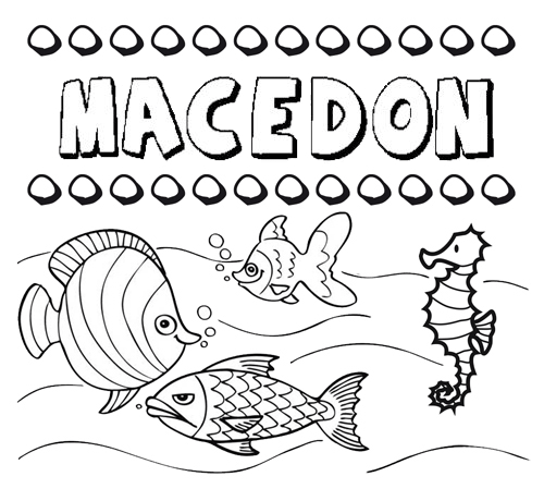 Desenhos do nome Macedón para imprimir e colorir com as crianças