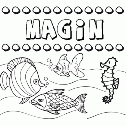 Desenhos do nome Magín para imprimir e colorir com as crianças
