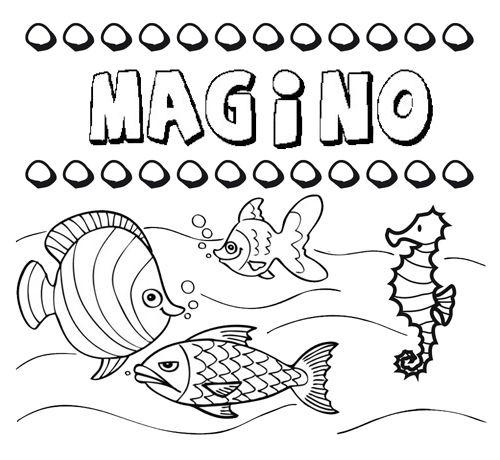 Desenhos do nome Magino para imprimir e colorir com as crianças