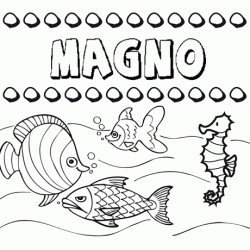 Desenhos do nome Magno para imprimir e colorir com as crianças