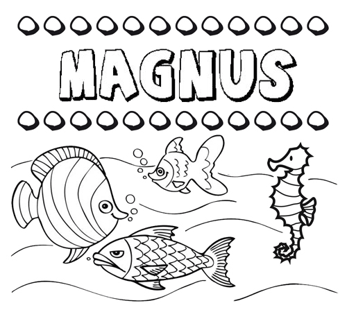Desenhos do nome Magnus para imprimir e colorir com as crianças