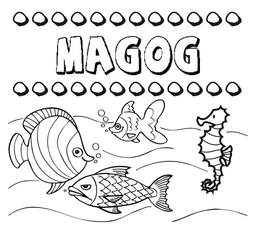 Desenhos do nome Magog para imprimir e colorir com as crianças