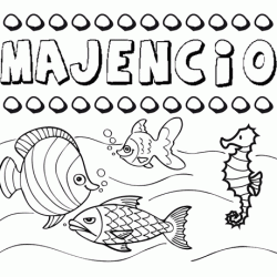 Desenhos do nome Majencio para imprimir e colorir com as crianças