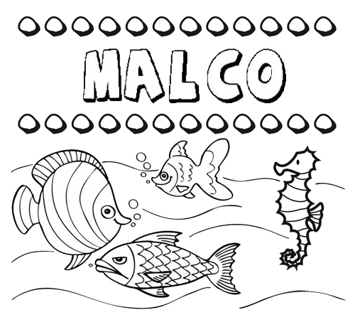 Desenhos do nome Malco para imprimir e colorir com as crianças