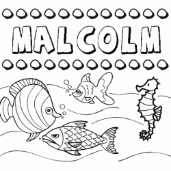 Desenhos do nome Malcolm para imprimir e colorir com as crianças