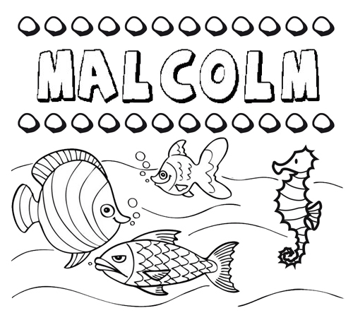 Desenhos do nome Malcolm para imprimir e colorir com as crianças