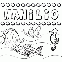Desenhos do nome Manilio para imprimir e colorir com as crianças