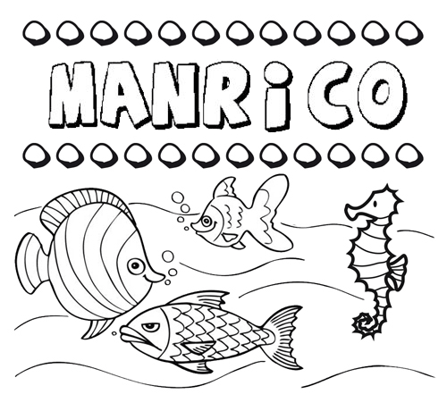 Desenhos do nome Manrico para imprimir e colorir com as crianças