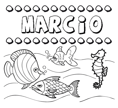 Desenhos do nome Marcio para imprimir e colorir com as crianças