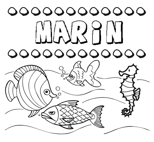Desenhos do nome Marín para imprimir e colorir com as crianças