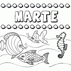 Desenhos do nome Marte para imprimir e colorir com as crianças