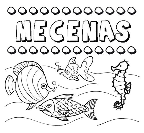 Desenhos do nome Mecenas para imprimir e colorir com as crianças