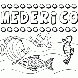 Desenhos do nome Mederico para imprimir e colorir com as crianças