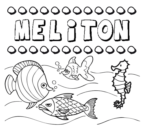 Desenhos do nome Melitón para imprimir e colorir com as crianças