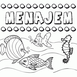 Desenhos do nome Menajem para imprimir e colorir com as crianças