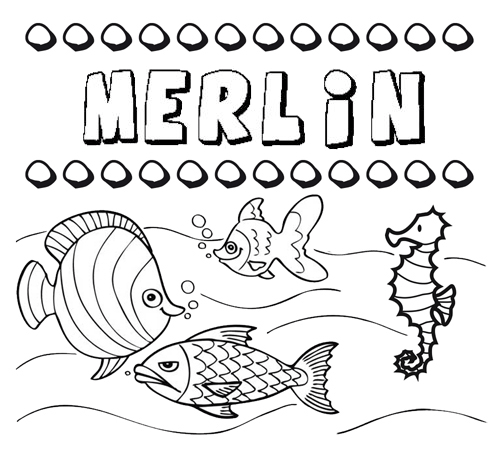 Desenhos do nome Merlín para imprimir e colorir com as crianças
