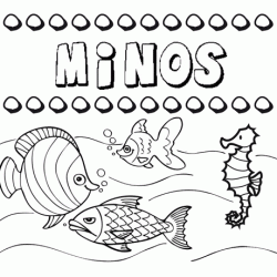 Desenhos do nome Minos para imprimir e colorir com as crianças