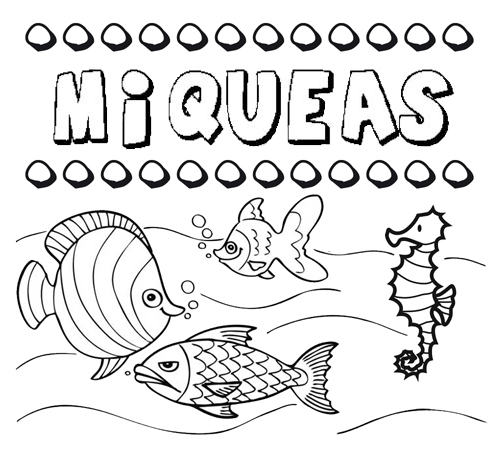 Desenhos do nome Miqueas para imprimir e colorir com as crianças