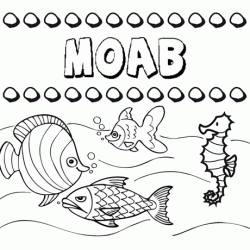 Desenhos do nome Moab para imprimir e colorir com as crianças