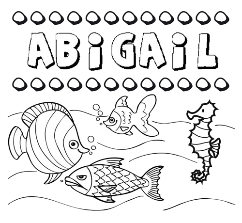 Desenhos do nome Abigaíl para imprimir e colorir com as crianças
