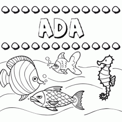 Desenhos do nome Ada para imprimir e colorir com as crianças