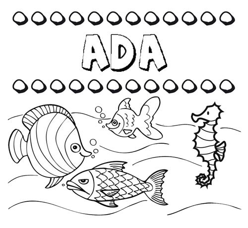 Desenhos do nome Ada para imprimir e colorir com as crianças