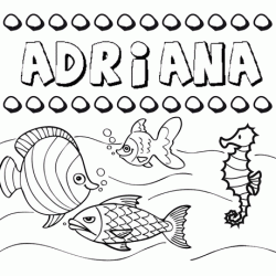 Desenhos do nome Adriana para imprimir e colorir com as crianças