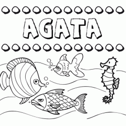 Desenhos do nome Ágata para imprimir e colorir com as crianças