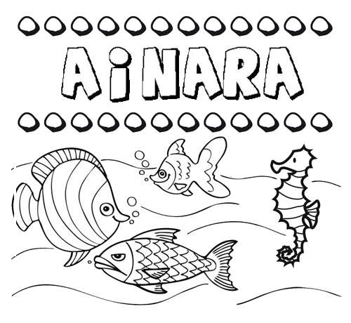 Desenhos do nome Ainara para imprimir e colorir com as crianças