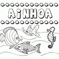 Desenhos do nome Ainhoa para imprimir e colorir com as crianças