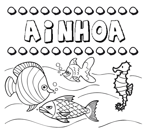 Desenhos do nome Ainhoa para imprimir e colorir com as crianças